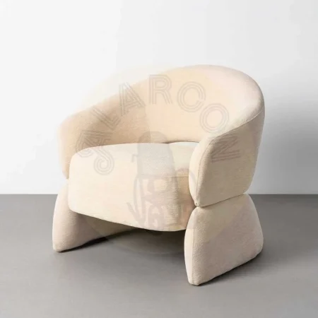 Sillón crema en DM con tapizado en tejido y relleno de espuma 77x75x73.50cm - Ixia - 616509IX - foto-secundaria-11