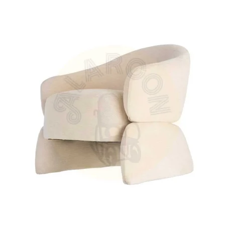 Sillón crema en DM con tapizado en tejido y relleno de espuma 77x75x73.50cm - Ixia - 616509IX - foto-secundaria-5