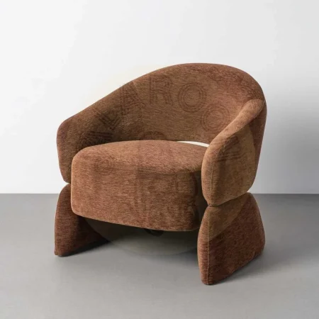 Sillón chocolate en DM tapizado poliéster con relleno de espuma 77x75x73.50cm - Ixia - 616510IX - foto-secundaria-11