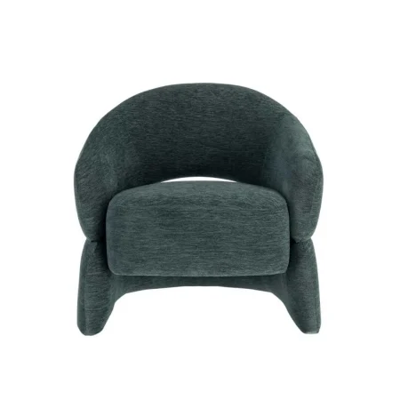 Sillón tapizado azul en tejido 100% poliéster estructura en madera contrachapada 77x75x73.50cm - Ixia - 616511IX - foto-blanco