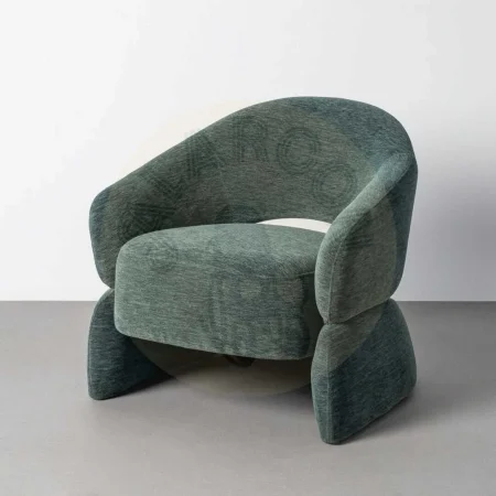 Sillón tapizado azul en tejido 100% poliéster estructura en madera contrachapada 77x75x73.50cm - Ixia - 616511IX - foto-secundaria-10