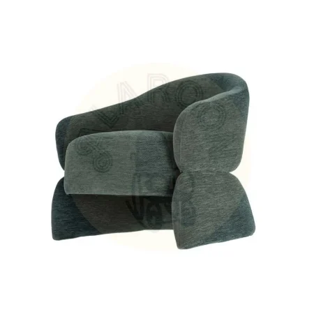 Sillón tapizado azul en tejido 100% poliéster estructura en madera contrachapada 77x75x73.50cm - Ixia - 616511IX - foto-secundaria-4