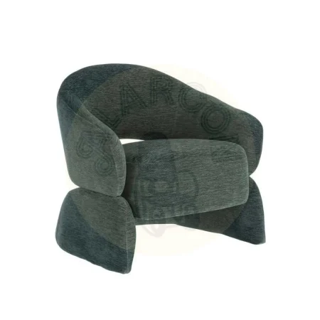 Sillón tapizado azul en tejido 100% poliéster estructura en madera contrachapada 77x75x73.50cm - Ixia - 616511IX - foto-secundaria-9
