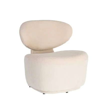Sillón crema en DM y tejido 100% poliéster 77x73x79cm - Ixia - 616512IX - foto-blanco