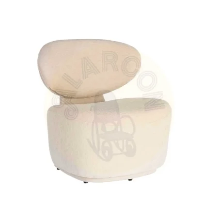 Sillón crema en DM y tejido 100% poliéster 77x73x79cm - Ixia - 616512IX - foto-secundaria-10