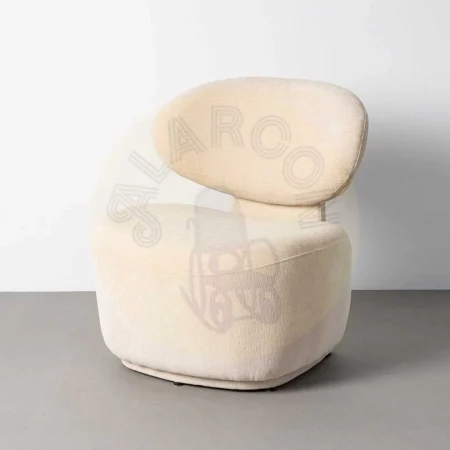Sillón crema en DM y tejido 100% poliéster 77x73x79cm - Ixia - 616512IX - foto-secundaria-11