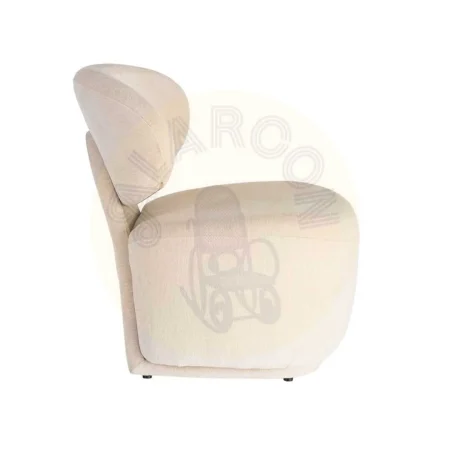 Sillón crema en DM y tejido 100% poliéster 77x73x79cm - Ixia - 616512IX - foto-secundaria-3