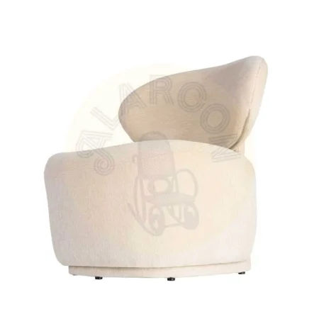 Sillón crema en DM y tejido 100% poliéster 77x73x79cm - Ixia - 616512IX - foto-secundaria-5