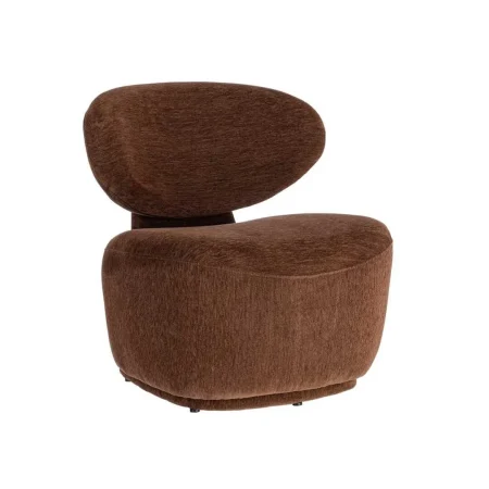 Sillón color chocolate con estructura en DM tapizado en tejido 100% poliéster 77x73x79cm - Ixia - 616513IX - foto-blanco