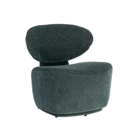Sillón azul tapizado en tejido 100% poliéster con estructura de madera contrachapada 77x73x79cm - Ixia - 616514IX - foto-blanco