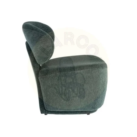 Sillón azul tapizado en tejido 100% poliéster con estructura de madera contrachapada 77x73x79cm - Ixia - 616514IX - foto-secundaria-3