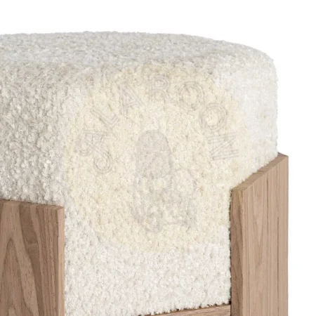 Puf crema en DM con tapizado de tejido 100% poliéster 50x50x44cm - Ixia - 616515IX - foto-secundaria-1