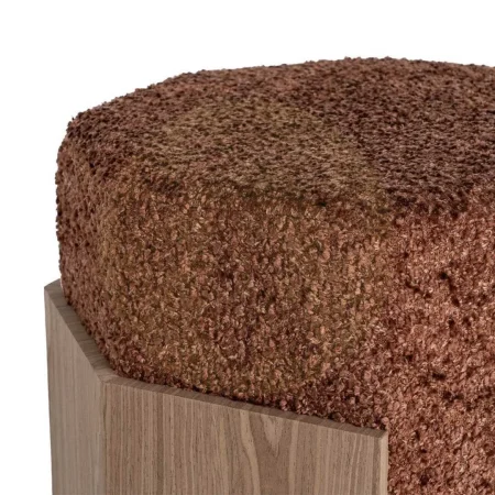 Puf tapizado 100% poliéster estructura y patas en DM color teja 50x50x44cm - Ixia - 616516IX - foto-secundaria-2
