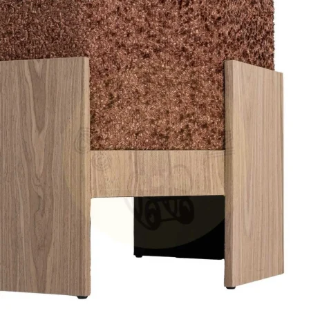 Puf tapizado 100% poliéster estructura y patas en DM color teja 50x50x44cm - Ixia - 616516IX - foto-secundaria-3