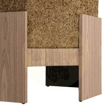 Puf ocre con estructura y patas en DM tapizado en tejido 100% poliéster con espuma 30mm 50x50x44cm - Ixia - 616517IX - foto-secundaria-3