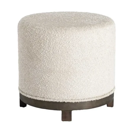 Puf giratorio crema en DM y tejido 100% poliéster con foam 30mm 50x50x47cm - Ixia - 616518IX - foto-blanco
