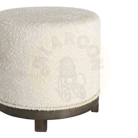 Puf giratorio crema en DM y tejido 100% poliéster con foam 30mm 50x50x47cm - Ixia - 616518IX - foto-secundaria-1