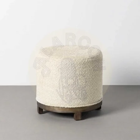 Puf giratorio crema en DM y tejido 100% poliéster con foam 30mm 50x50x47cm - Ixia - 616518IX - foto-secundaria-4
