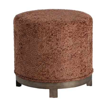 Puf giratorio tapizado en tejido 100% poliéster con estructura y patas en DM color teja 50x50x47cm - Ixia - 616519IX - foto-blanco