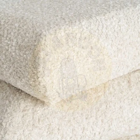 Puf crema en DM y tejido 100% poliéster 42x42x42cm - Ixia - 616521IX - foto-secundaria-2