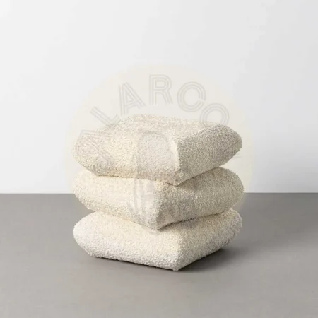 Puf crema en DM y tejido 100% poliéster 42x42x42cm - Ixia - 616521IX - foto-secundaria-4