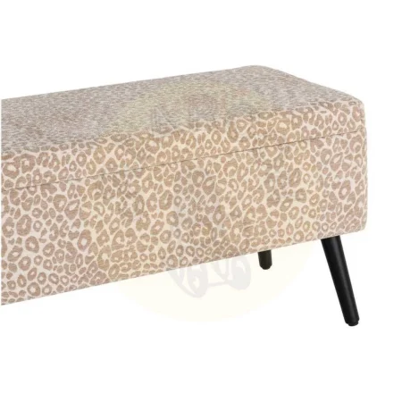 Banco baúl crema beige en DM y tejido 100% poliéster 100x40x44cm - Ixia - 616524IX - foto-secundaria-2