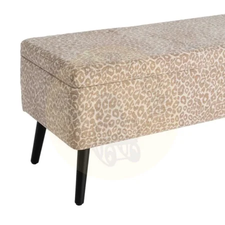 Banco baúl crema beige en DM y tejido 100% poliéster 100x40x44cm - Ixia - 616524IX - foto-secundaria-3