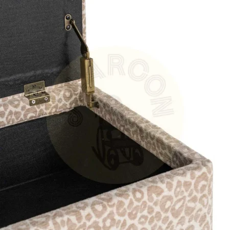 Banco baúl crema beige en DM y tejido 100% poliéster 100x40x44cm - Ixia - 616524IX - foto-secundaria-5
