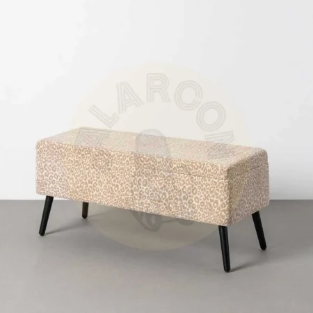 Banco baúl crema beige en DM y tejido 100% poliéster 100x40x44cm - Ixia - 616524IX - foto-secundaria-8