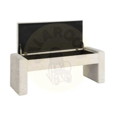 Banco baúl crema en DM y tejido 100% poliéster 117x43x45cm - Ixia - 616525IX - foto-secundaria-1