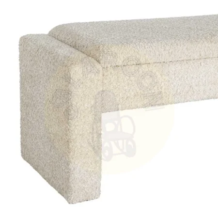 Banco baúl crema en DM y tejido 100% poliéster 117x43x45cm - Ixia - 616525IX - foto-secundaria-3