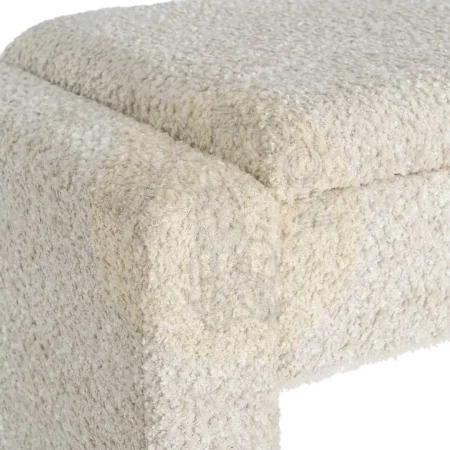 Banco baúl crema en DM y tejido 100% poliéster 117x43x45cm - Ixia - 616525IX - foto-secundaria-4