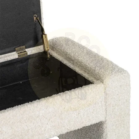Banco baúl crema en DM y tejido 100% poliéster 117x43x45cm - Ixia - 616525IX - foto-secundaria-5