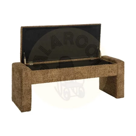 Banco baúl ocre en DM y tejido 117x43x45cm - Ixia - 616527IX - foto-secundaria-1