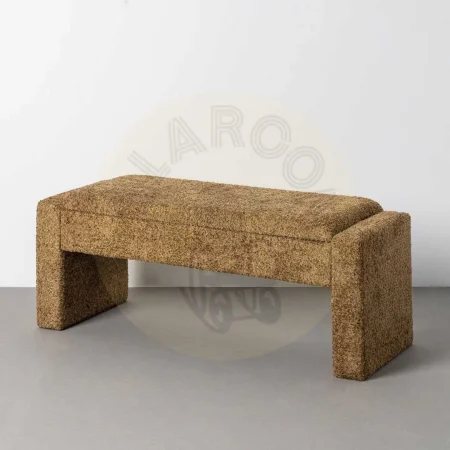 Banco baúl ocre en DM y tejido 117x43x45cm - Ixia - 616527IX - foto-secundaria-7
