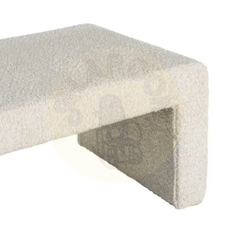 Banco crema en DM y tejido con espuma 30mm 90x60x43cm - Ixia - 616528IX - foto-secundaria-1