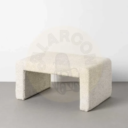 Banco crema en DM y tejido con espuma 30mm 90x60x43cm - Ixia - 616528IX - foto-secundaria-6