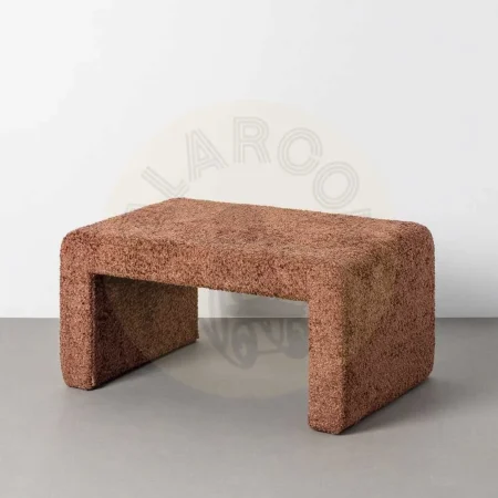 Banco tapizado color teja en DM con tejido 100% poliéster y foam 30mm 90x60x43cm - Ixia - 616529IX - foto-secundaria-6