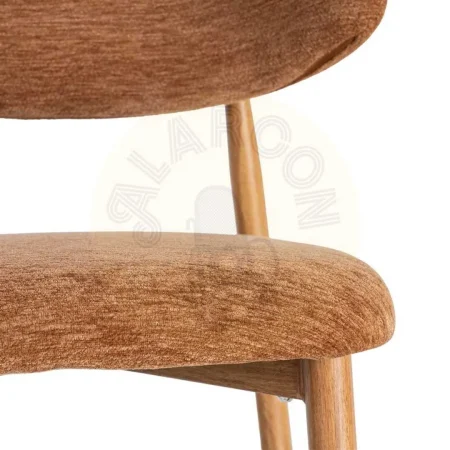 Silla tapizada en tejido 100% poliéster color melocotón con estructura metálica de acero 53x51x76.50cm - Ixia - 616530IX - foto-secundaria-1