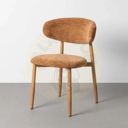 Silla tapizada en tejido 100% poliéster color melocotón con estructura metálica de acero 53x51x76.50cm - Ixia - 616530IX - foto-secundaria-10