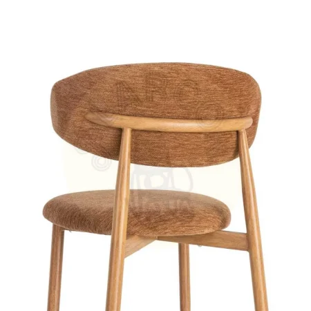 Silla tapizada en tejido 100% poliéster color melocotón con estructura metálica de acero 53x51x76.50cm - Ixia - 616530IX - foto-secundaria-2