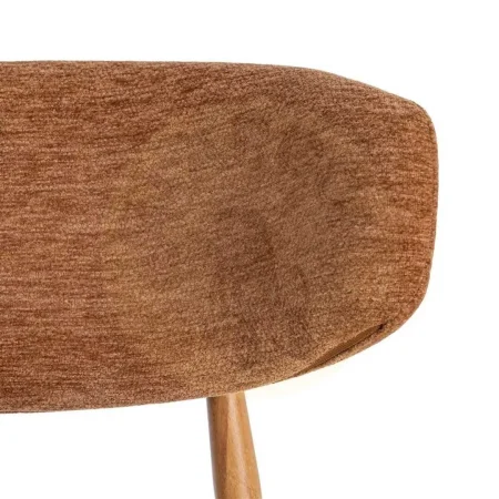 Silla tapizada en tejido 100% poliéster color melocotón con estructura metálica de acero 53x51x76.50cm - Ixia - 616530IX - foto-secundaria-4