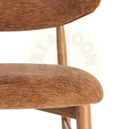 Taburete melocotón tapizado en tejido 100% poliéster con estructura metálica 53x52x95cm - Ixia - 616531IX - foto-secundaria-1
