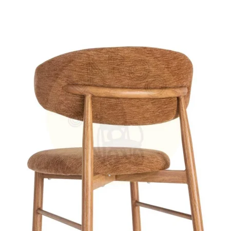 Taburete melocotón tapizado en tejido 100% poliéster con estructura metálica 53x52x95cm - Ixia - 616531IX - foto-secundaria-2