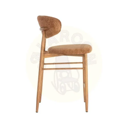 Taburete melocotón tapizado en tejido 100% poliéster con estructura metálica 53x52x95cm - Ixia - 616531IX - foto-secundaria-3