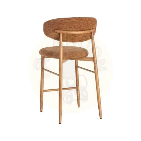 Taburete melocotón tapizado en tejido 100% poliéster con estructura metálica 53x52x95cm - Ixia - 616531IX - foto-secundaria-5