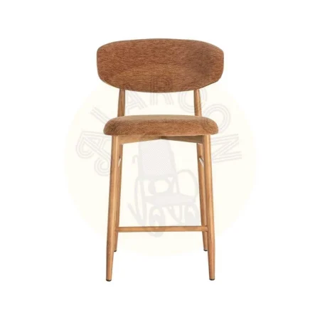 Taburete melocotón tapizado en tejido 100% poliéster con estructura metálica 53x52x95cm - Ixia - 616531IX - foto-secundaria-6