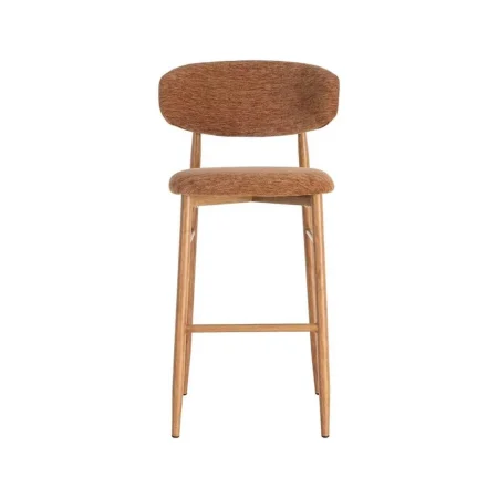 Taburete melocotón en tejido 100% poliéster y estructura metálica 54x52x105cm - Ixia - 616532IX - foto-blanco