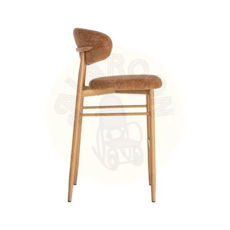 Taburete melocotón en tejido 100% poliéster y estructura metálica 54x52x105cm - Ixia - 616532IX - foto-secundaria-3
