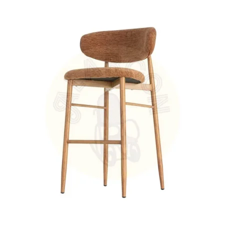 Taburete melocotón en tejido 100% poliéster y estructura metálica 54x52x105cm - Ixia - 616532IX - foto-secundaria-5